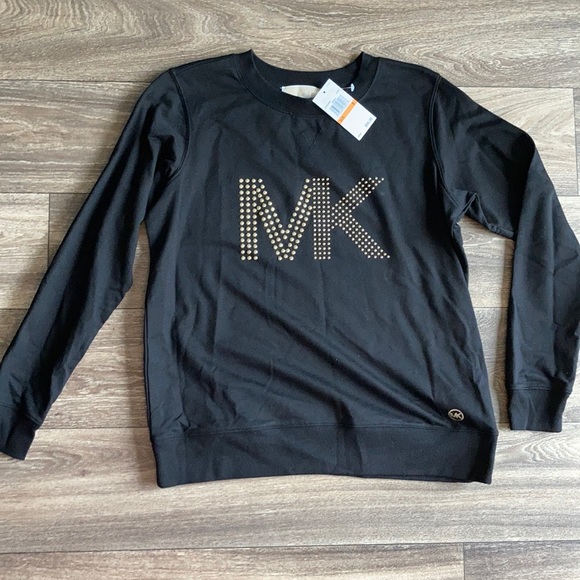 NWT Michael Kors Long Sleeve Black Top Small - Picture 3 of 10